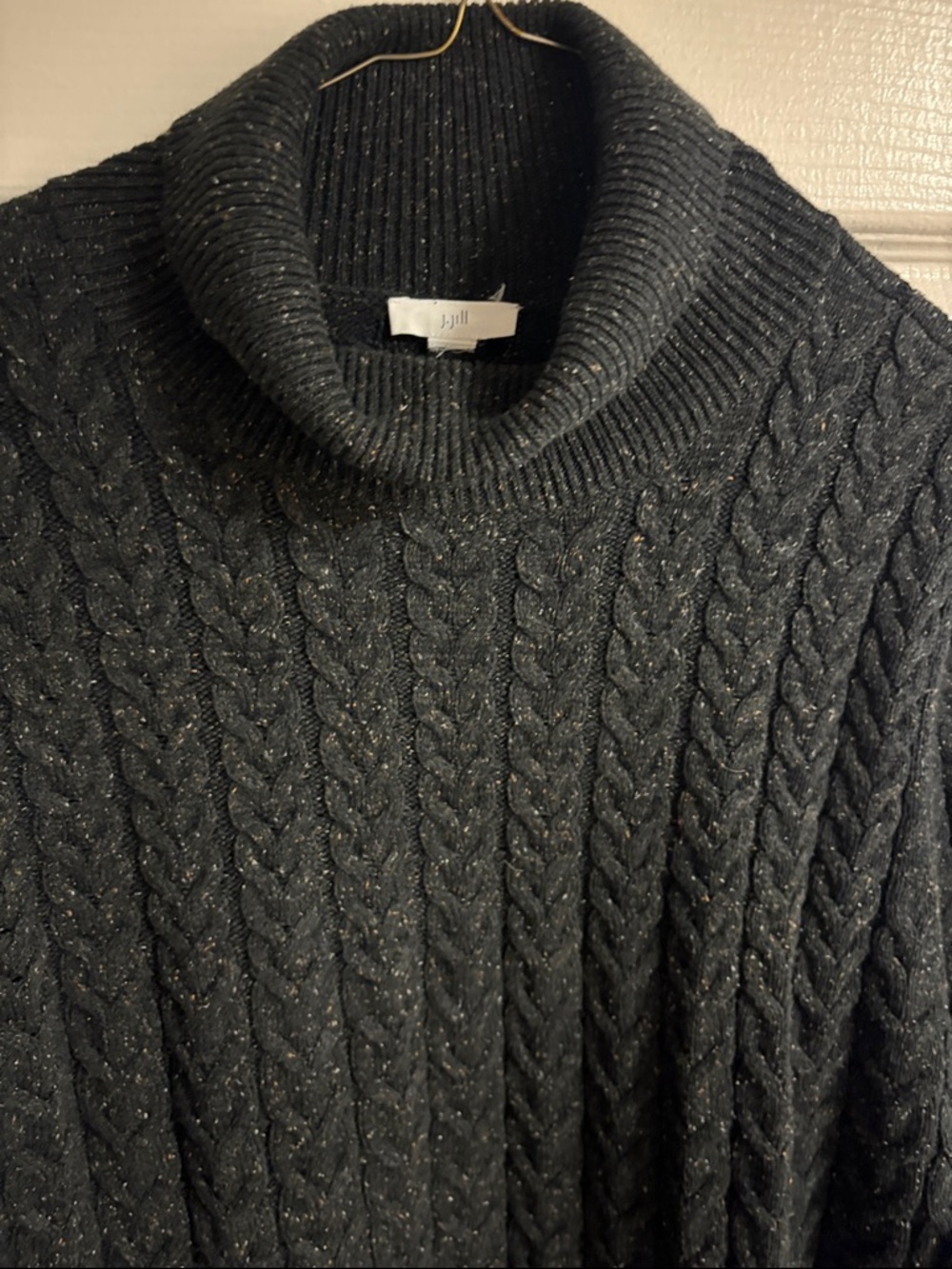 J. Jill Black Speckled Turtleneck Sweater Medium - excellent condition - Picture 1 of 7